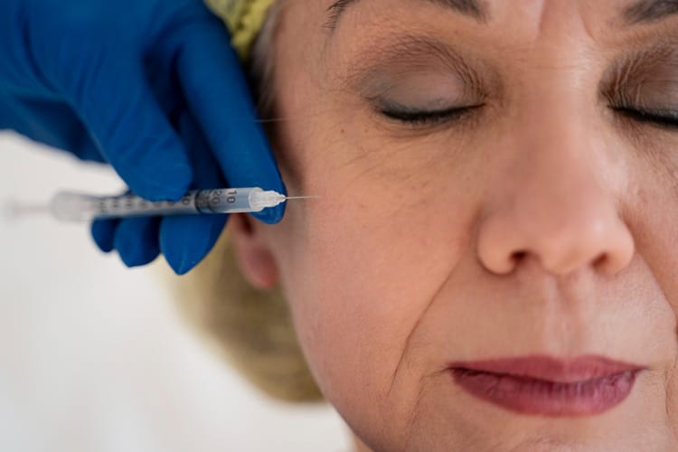 ältere Dame bei Behandlung